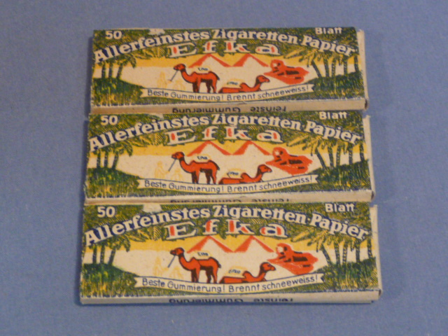 Original WWII German Set of 3 Packs of Efka Cigarette Papers