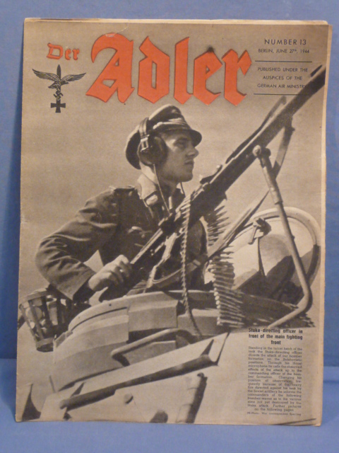 Original WWII German Luftwaffe Magazine Der Adler ENGLISH LANGUAGE, June 1944