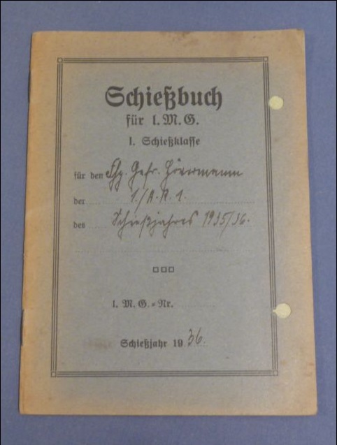 Original 1936 German Soldier's Schiebuch (Shooting Book) for Light MG
