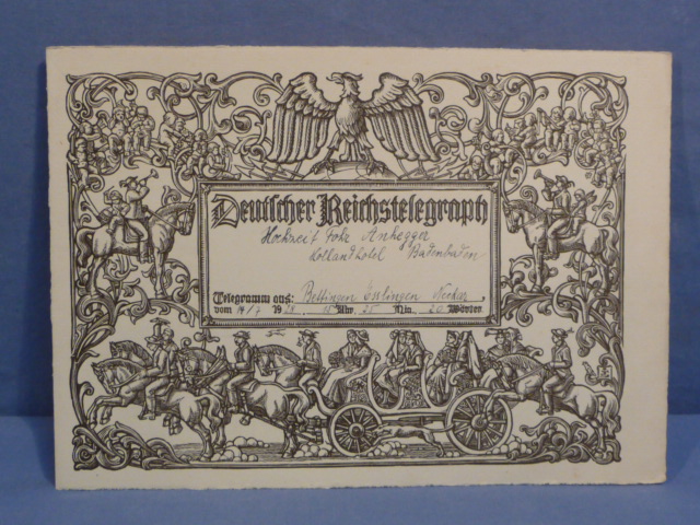 Original 1928 German Fancy Telegram, Deutscher Reichstelegraph