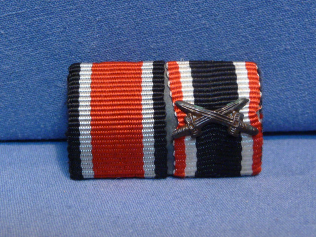 Original WWII German Two-Position Ribbon Bar, Iron Cross, UNISSUED