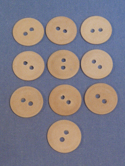 Original WWII German 17mm Pressed Paper Buttons, Set of 10