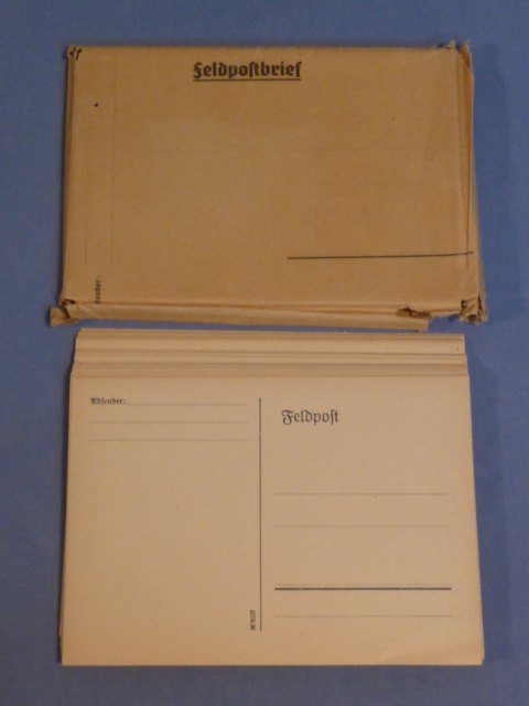Original WWII German FELDPOST Postcards Set, Envelope and 40 Postcards