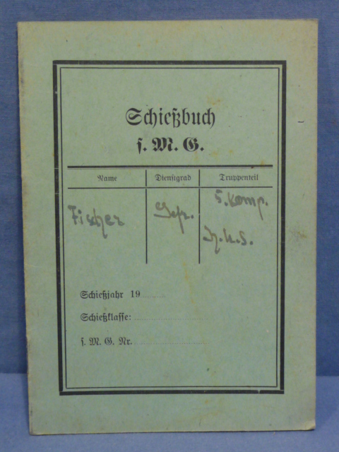 Original WWII German Soldier's Schiebuch (Shooting Book) for HEAVY MG