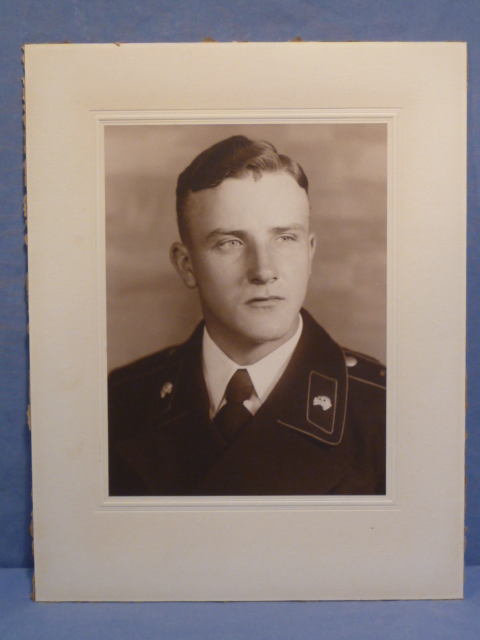 Original Nazi Era German Early PANZER Soldier's Photograph on Backing