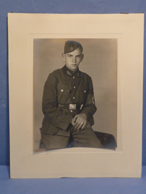 Original Nazi Era German RAD Soldier's Photograph on Backing