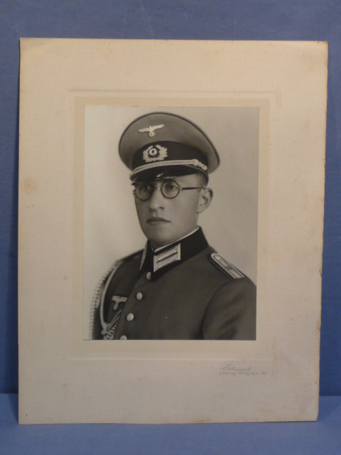 Original Nazi Era German Army Officer's Photograph on Backing