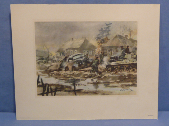 Original WWII German Military Themed Print, Geleitzug (Convoy)