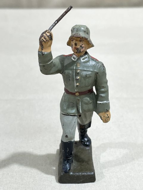 Original Nazi Era German Toy Soldier Marching Band Leader, LINEOL