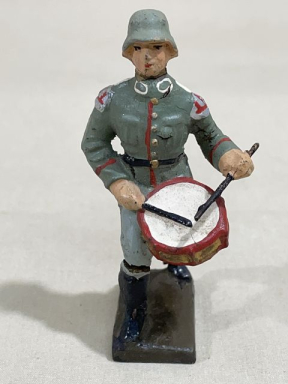 Original Nazi Era German Toy Soldier Marching w/Drum, LINEOL