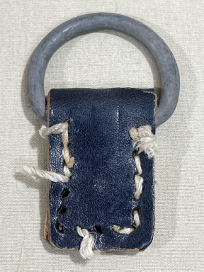 Original WWII German Rucksack D-Ring with Leather Tab
