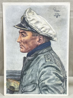 Original WWII German Personality Postcard, U-Boot Kapitnleutnant Prien