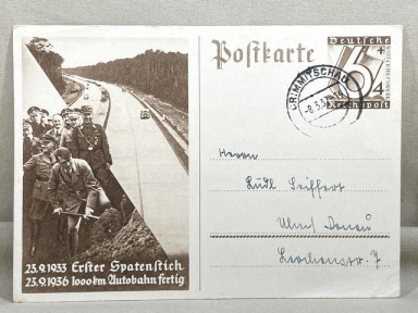 Original Nazi Era German Commemorative Postcard, HITLER