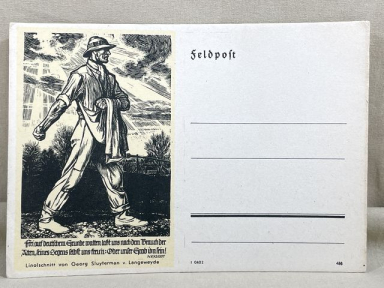 Original WWII German FELDPOST Postcard, h. V. Kleist Drawing