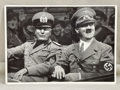 Original Nazi Era German Personality Postcard, HITLER and MUSSOLINI