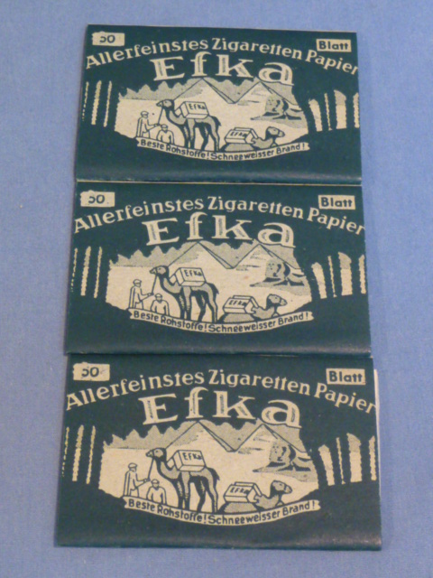 Original WWII German Set of 3 Packs of Efka Cigarette Papers