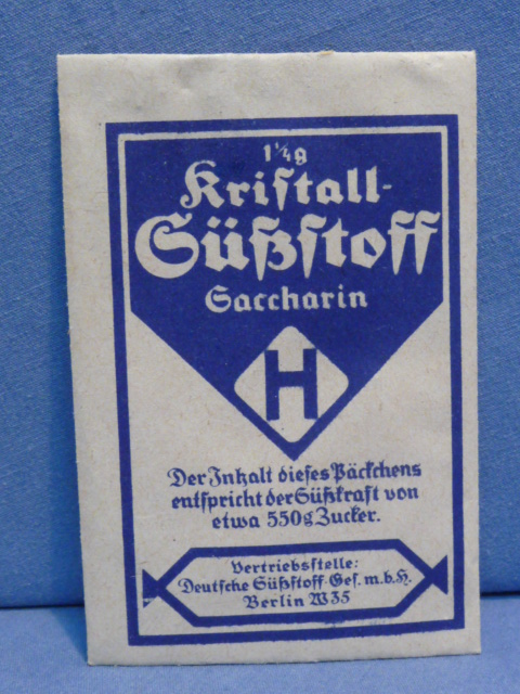 Original WWII Era German Blue Packet of Saccharin