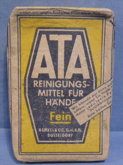 Original WWII German ATA Brand Washing Soap, R.Pfg. Priced!
