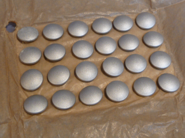 Original WWII German Card of 19mm Pebbled Button, Silver