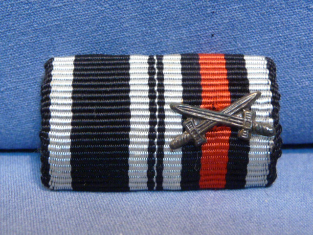 Original WWII German Two-Position Ribbon Bar, 1914 Iron Cross, UNISSUED
