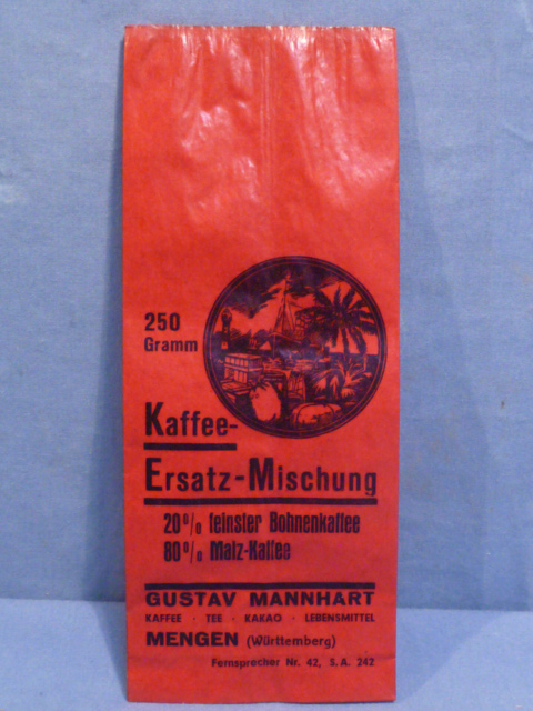 Original WWII German Ersatz Coffee Bag, RED