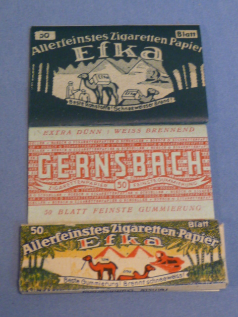 Original WWII German Set of 3 Packs of Cigarette Papers