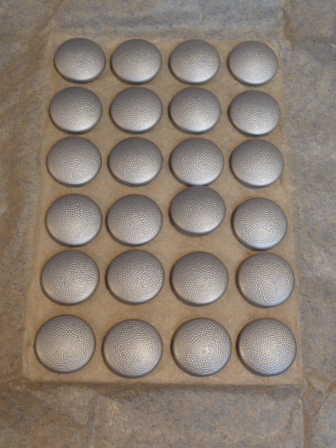 Original WWII German Card of 16mm Pebbled Button, Silver