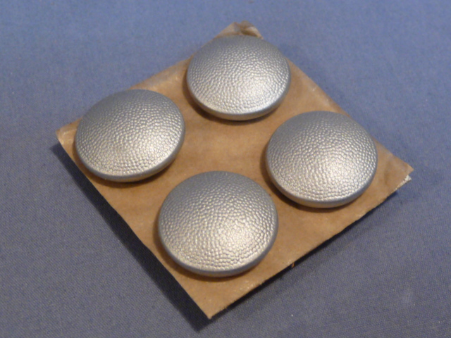 Original WWII German Set of FOUR (4) 19mm Pebbled Buttons, Silver