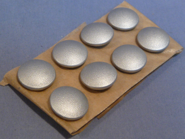 Original WWII German Set of EIGHT (8) 19mm Pebbled Button, Silver