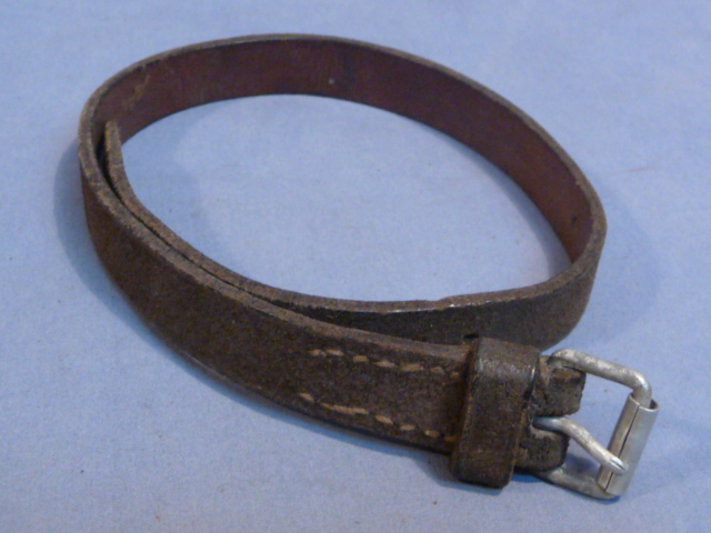 Original WWII German Soldier's Leather Utility Strap, Black