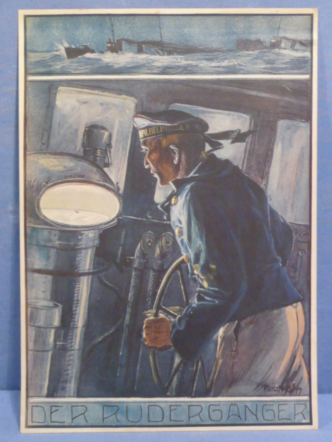Original WWI German Print, DER RUDERGNGER (The Helmsman)