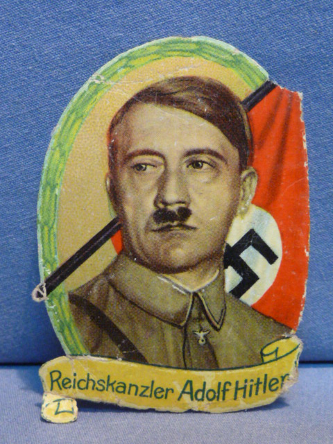 Original Nazi Era German Paper Cut-Out, Reichskanzler Adolf Hitler