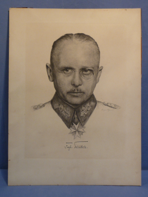 Original WWII Era German Large Print of Generaloberst Werner von Fritsch