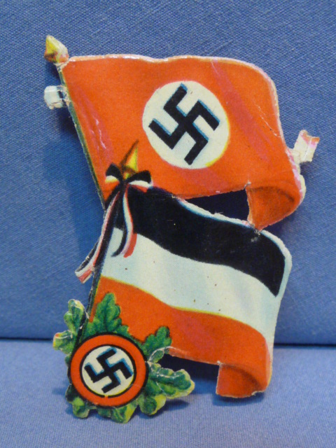 Original Nazi Era German Paper Cut-Out, Nazi Era Flags