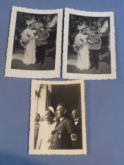 Original 1937 German SA Member's Wedding Photographs Lot, 3 TOTAL!
