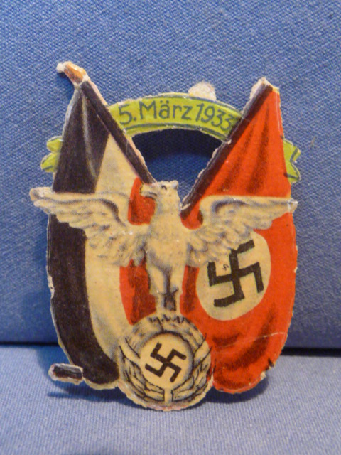 Original Nazi Era German Paper Cut-Out, 5th March 1933