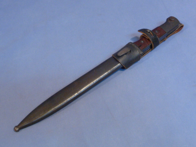 Original WWII German 98K Bayonet and Scabbard with Late-War Frog, MATCHING!
