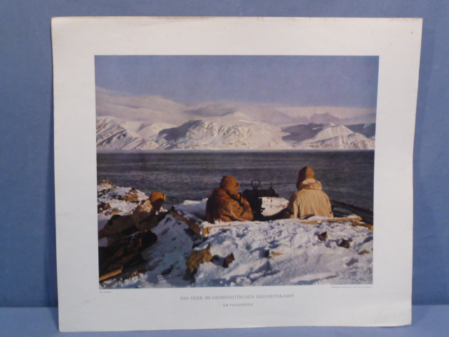 Original WWII German Military Themed Color Print, ON THE POLAR CIRCLE