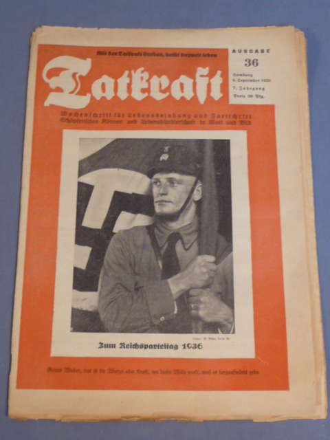 Original Nazi Era German Tatkraft Magazine, 1936 Party Rally