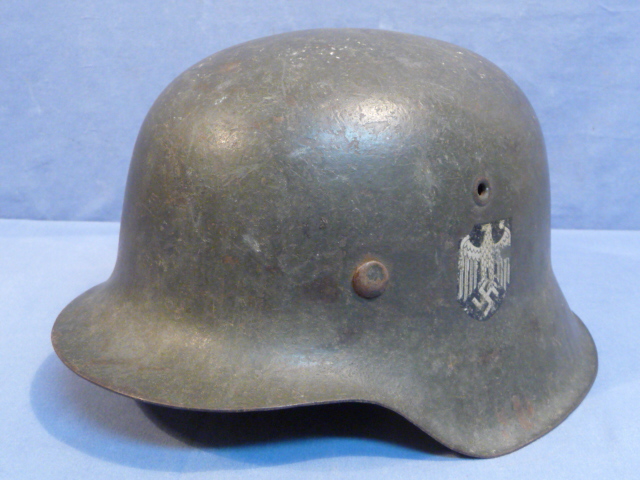 Original WWII German Army (Heer) M42 Steel Helmet, Single Decal!