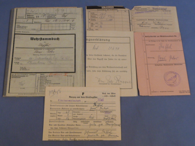 Original WWII German WAFFEN-SS Soldier's Wehrstammbuch (Military Records), TOTENKOPF!