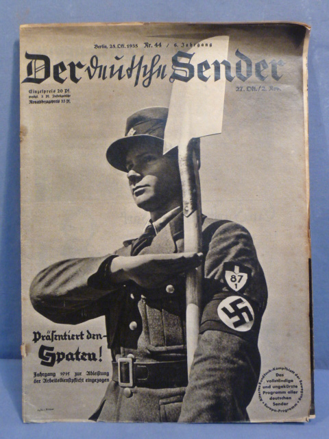 Original Pre-WWII German Magazine Der deutsche Sender, October 1935