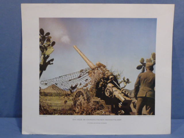 Original WWII German Military Themed Color Print, UNDER HOT SKYS