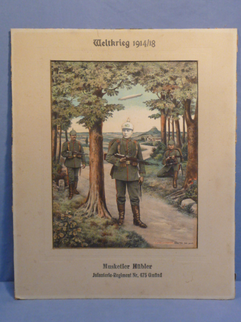 Original WWI German Customizable Service Print, 1914/18