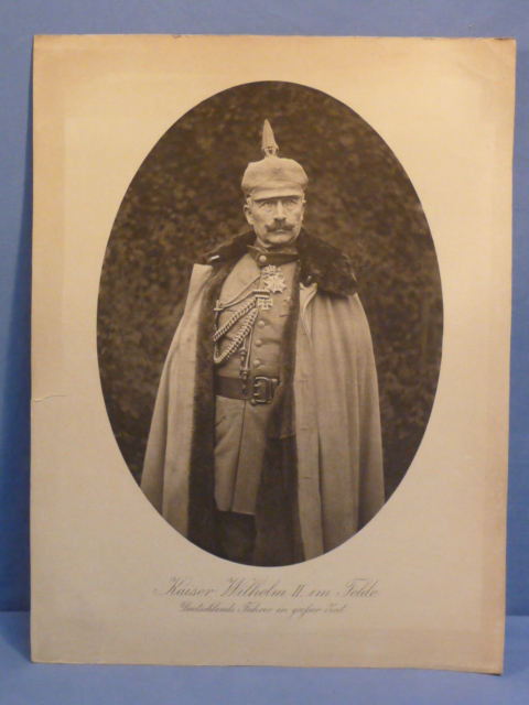 Original WWI German LARGE Photograph Print of Kaiser Wilhelm II in the Field