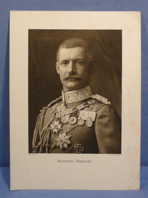 Original WWI German Photograph Print of Kronprinz Rupprecht von Bayern