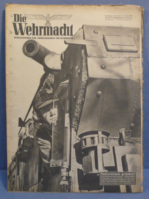 Original WWII German Die Wehrmacht Magazine, January 1944