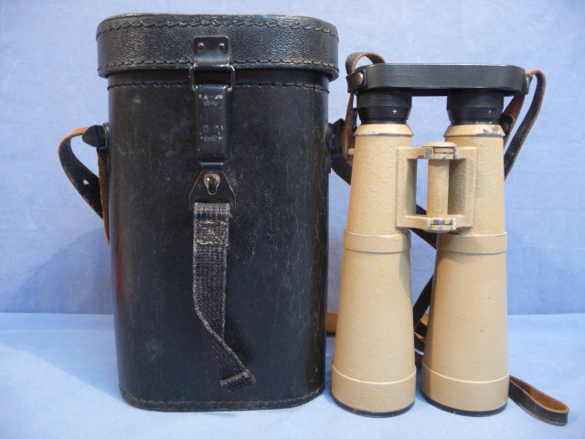 Original WWII German Tan Colored Service Binoculars with Prestoff Case