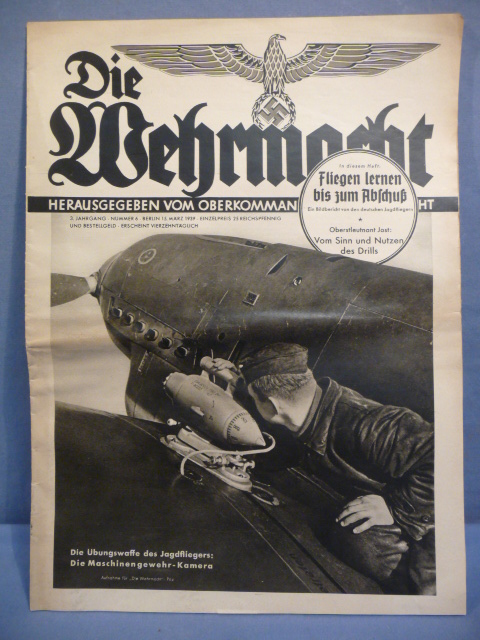Original Pre-WWII German Die Wehrmacht Magazine, March 1939