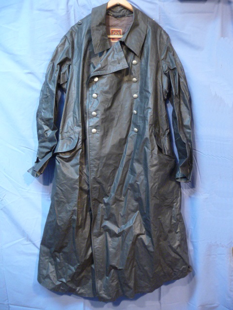Original WWII Era German Army Officer's Rubberized Raincoat, 1940 Dated